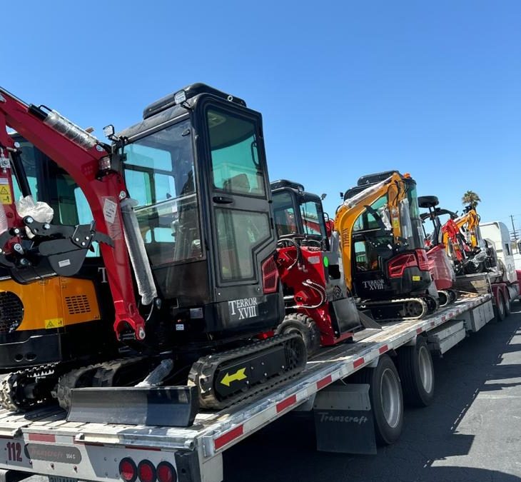 excavators on delivery mini diggers