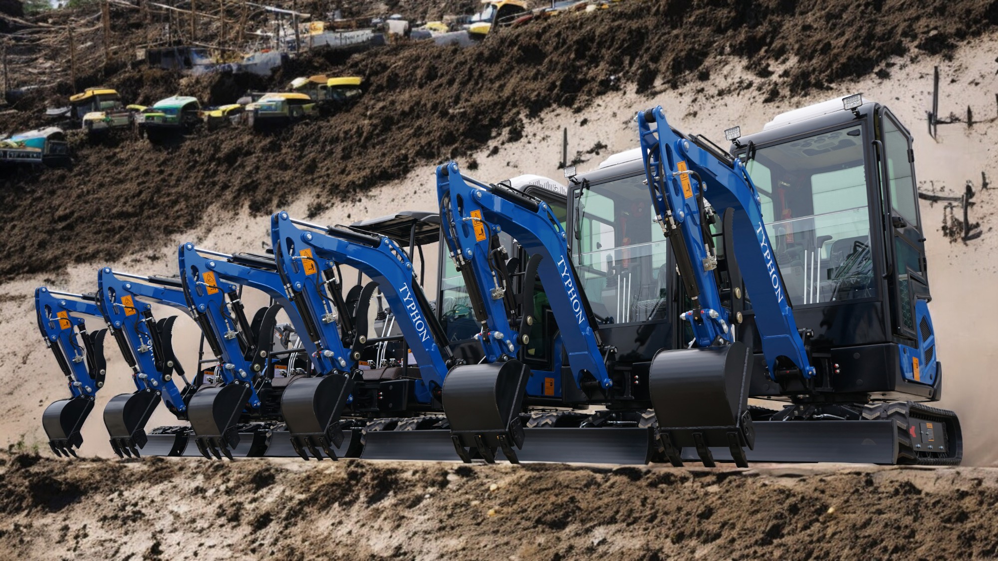 excavators on parade