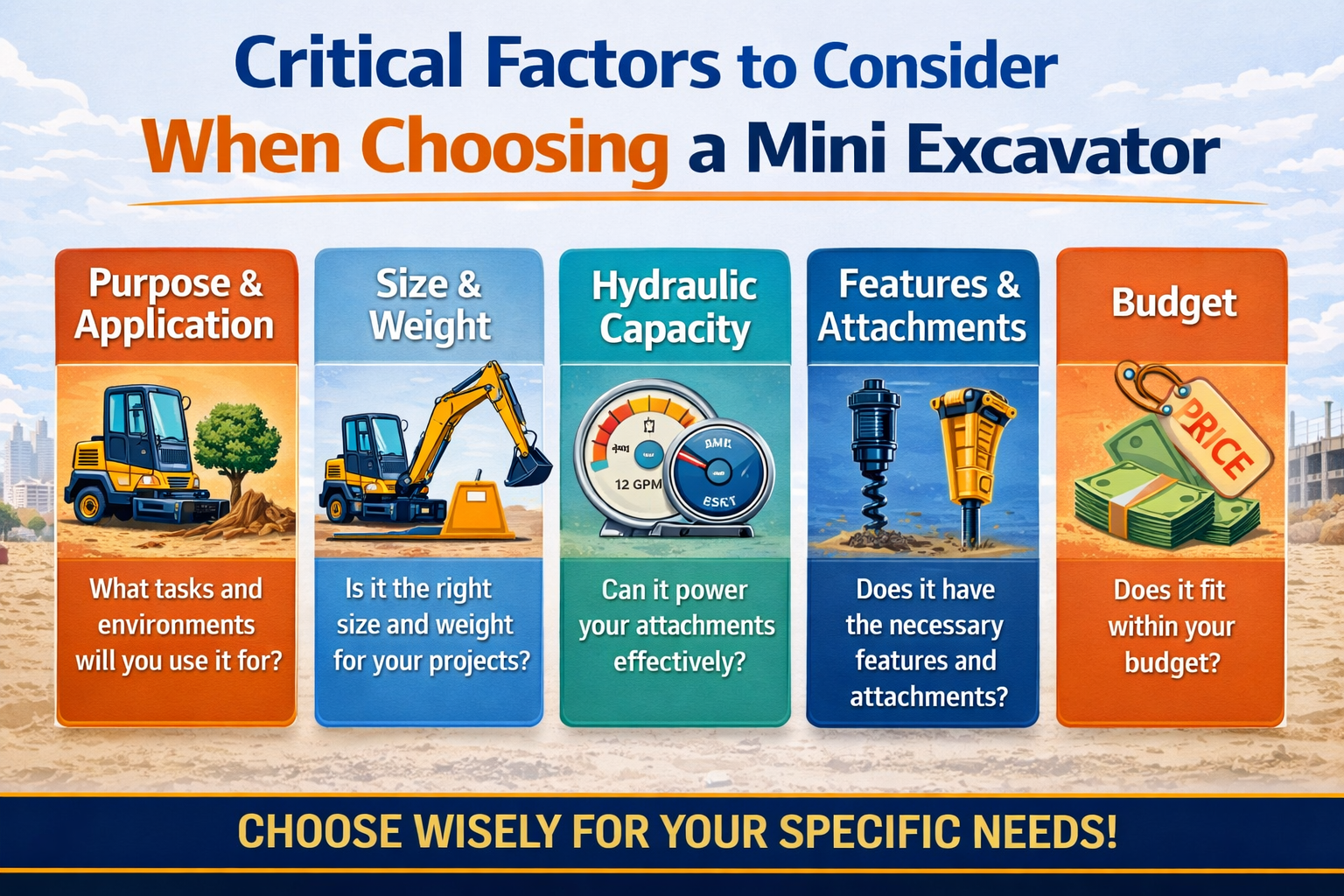 Consider When Choosing a Mini Excavator1 - Machinery.directory Consider When Choosing a Mini Excavator1