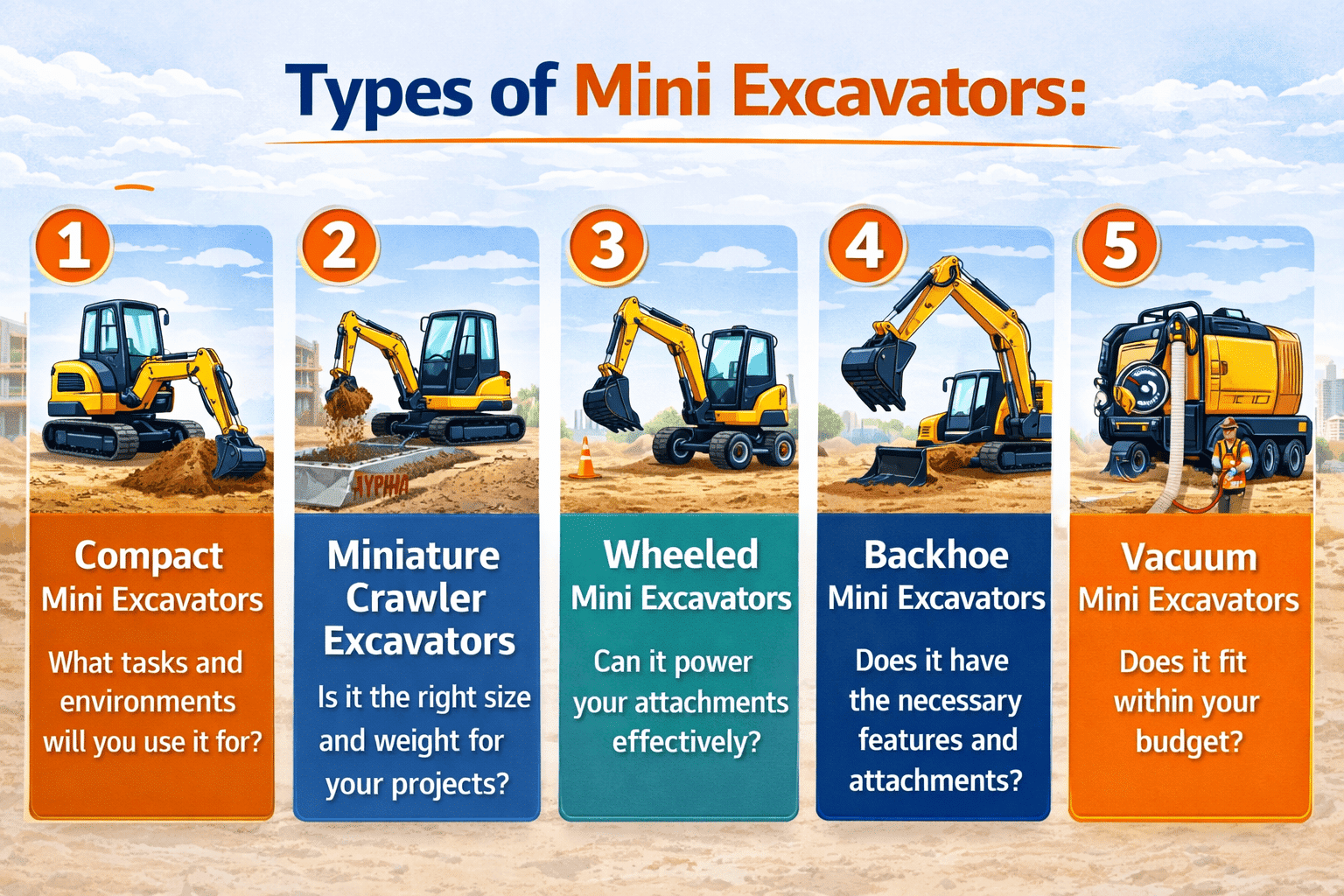types of mini excavators2 - Machinery.directory types of mini excavators2